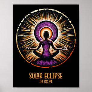Totaalheid 8 april Totale Zonsverduistering Vrouwe Poster