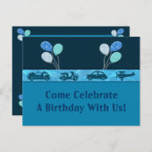 Total Birthday Boy in Blue Bewaar de datum Aankondigingskaart (Voorkant / Achterkant)