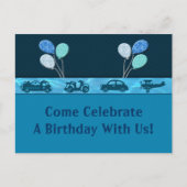 Total Birthday Boy in Blue Bewaar de datum Aankondigingskaart (Voorkant)