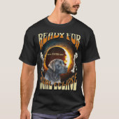 Total Eclipse 2024 bewerkbare datum Schattige Dog  T-shirt (Voorkant)