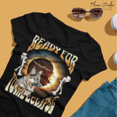 Total Eclipse 2024 bewerkbare datum Schattige Dog  T-shirt