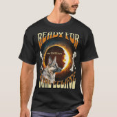 Total Eclipse 2024 bewerkbare datum Schattige Dog  T-shirt (Voorkant)