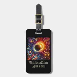 Total Eclipse 2024 Retro Groovy 60's 70's vibe Bagagelabel