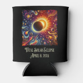Total Eclipse 2024 Retro Groovy 60's 70's vibe Blikjeskoeler (Voorkant)