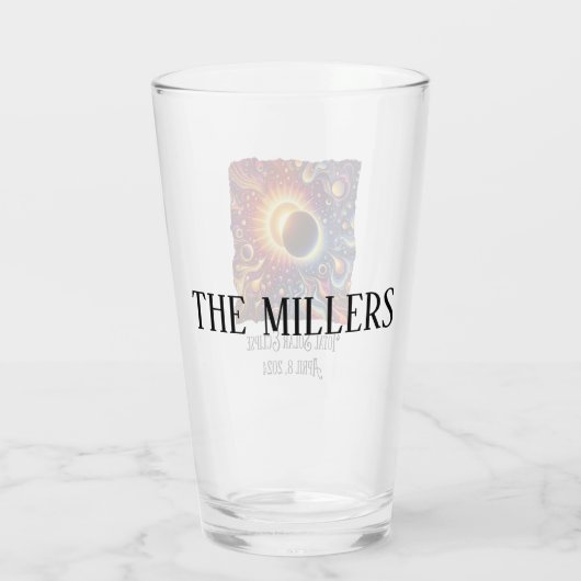Total Eclipse 2024 Retro Groovy 60's 70's vibe Glas (Achterkant)