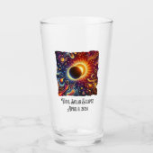 Total Eclipse 2024 Retro Groovy 60's 70's vibe Glas (Voorkant)
