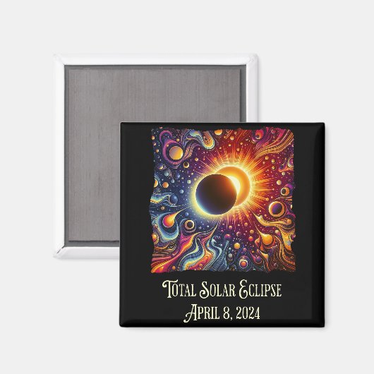 Total Eclipse 2024 Retro Groovy 60's 70's vibe Magneet (Voorkant / Achterkant)