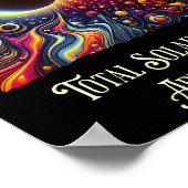 Total Eclipse 2024 Retro Groovy 60's 70's vibe Poster (Hoek)