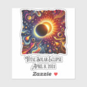 Total Eclipse 2024 Retro Groovy 60's 70's vibe Sticker (Vel)
