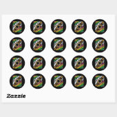 Total Eclipse 2024 Retro Groovy Noord-Amerikaanse Ronde Sticker (Vel)