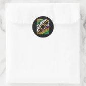 Total Eclipse 2024 Retro Groovy Noord-Amerikaanse Ronde Sticker (Tas)