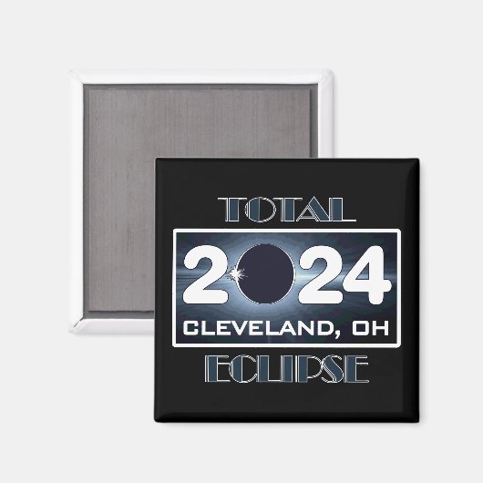 Total Eclipse Cleveland Ohio 2024 Path of Totality Magneet (Voorkant / Achterkant)