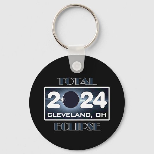 Total Eclipse Cleveland Ohio 2024 Path of Totality Sleutelhanger (Voorkant)