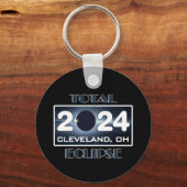 Total Eclipse Cleveland Ohio 2024 Path of Totality Sleutelhanger (Voorkant)