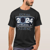 Total Eclipse Cleveland Ohio 2024 Path of Totality T-shirt (Voorkant)