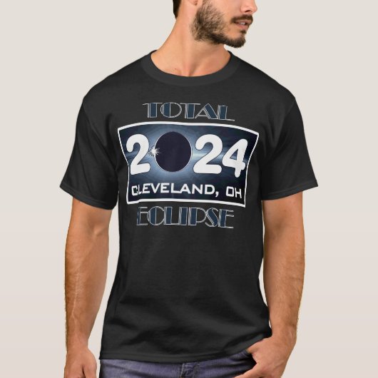 Total Eclipse Cleveland Ohio 2024 Path of Totality T-shirt (Voorkant)