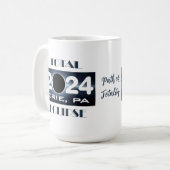 Total Eclipse Erie PA 2024 Pad van Totaliteit Koffiemok (Voorkant links)