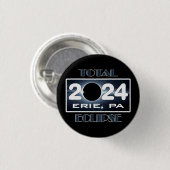Total Eclipse Erie PA 2024 Pad van Totaliteit Ronde Button 3,2 Cm (Voorkant /achterkant)