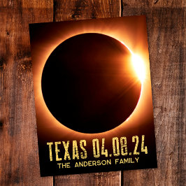 Total Eclipse Texas 2024 gepersonaliseerd Briefkaart