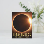 Total Eclipse Texas 2024 gepersonaliseerd Briefkaart (Staand voorkant)