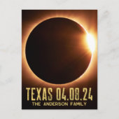 Total Eclipse Texas 2024 gepersonaliseerd Briefkaart (Voorkant)
