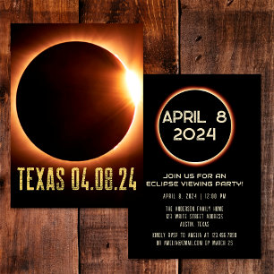 Total Eclipse Texas 2024 gepersonaliseerd Kaart