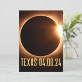 Total Eclipse Texas 2024 gepersonaliseerd Kaart (Staand voorkant)