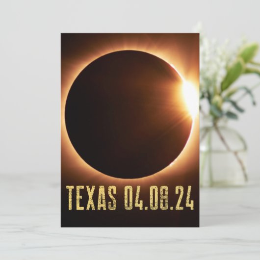 Total Eclipse Texas 2024 gepersonaliseerd Kaart (Staand voorkant)