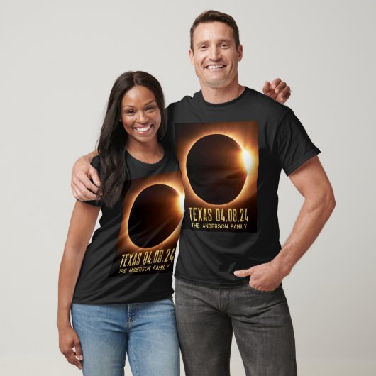 Total Eclipse Texas 2024 gepersonaliseerd T-shirt (Unisex)