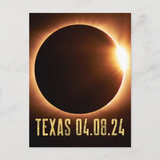 Total Eclipse Texas 2024 totale zonsverduistering Briefkaart (Voorkant)