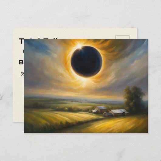 Total Eclipse van de Sun Custom BRIEFKAART (Voorkant / Achterkant)