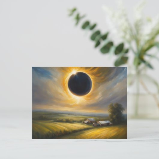 Total Eclipse van de Sun Custom BRIEFKAART (Staand voorkant)