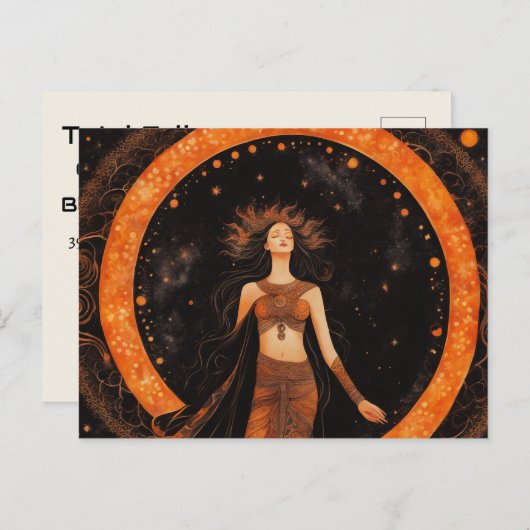 Total Eclipse van de Sun Custom BRIEFKAART (Voorkant / Achterkant)