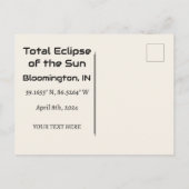 Total Eclipse van de Sun Custom BRIEFKAART (Achterkant)