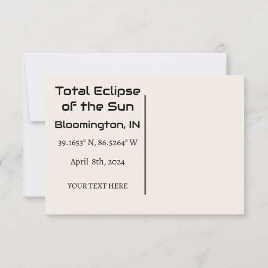 Total Eclipse van de Sun Custom BRIEFKAART (Achterkant)