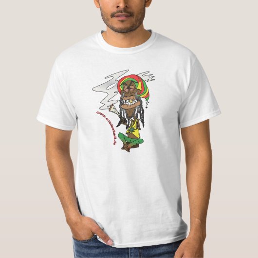 Total gechillter Rastafari mit Joint T-shirt (Voorkant)