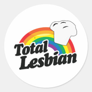 TOTAL LESBIAN MUFFIN - WIT -.png Ronde Sticker