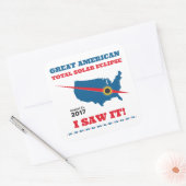 Total Solar Eclipse - 2017 - ik heb het gezien! Vierkante Sticker (Envelop)