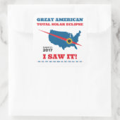 Total Solar Eclipse - 2017 - ik heb het gezien! Vierkante Sticker (Tas)