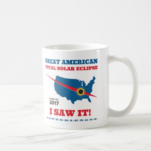 Total Solar Eclipse - 2017 - ik zag het! Koffiemok (Rechts)