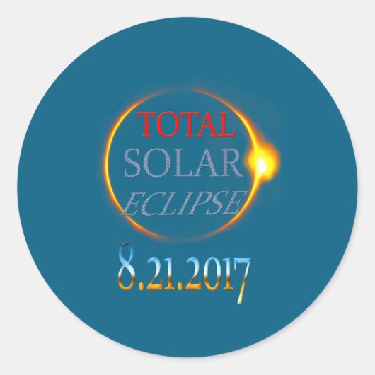 Total Solar Eclipse 2017 Ronde Sticker (Voorkant)