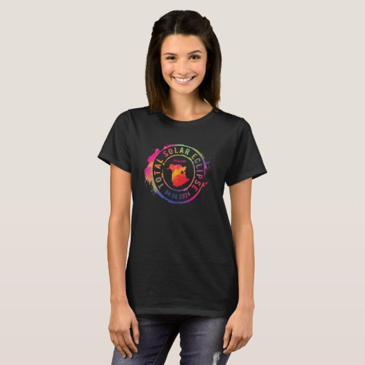 Total Solar Eclipse 2024 Canada New Bruswick Miram T-shirt (Voorkant volledig)