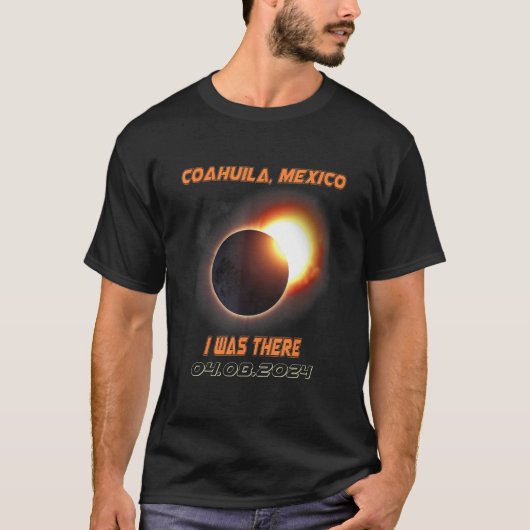 Total Solar Eclipse 2024 Coahuila Mexico T-shirt (Voorkant)