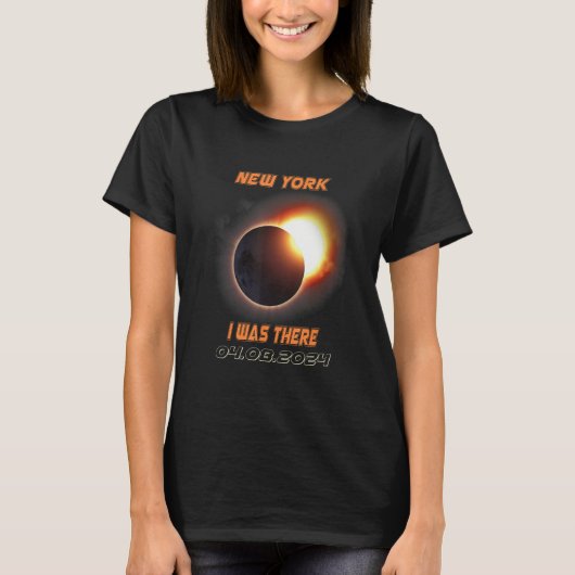 Total Solar Eclipse 2024 New York T-shirt (Voorkant)