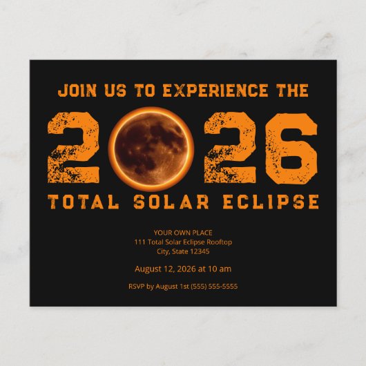 Total Solar Eclipse 2026 Event Flyer (Voorkant)