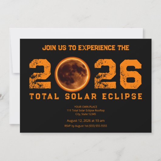 Total Solar Eclipse 2026 Kaart (Voorkant)