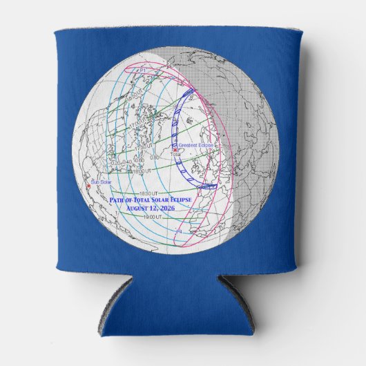 Total Solar Eclipse 2026 Map Blikjeskoeler (Voorkant)