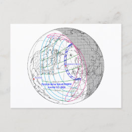 Total Solar Eclipse 2026 Map Briefkaart