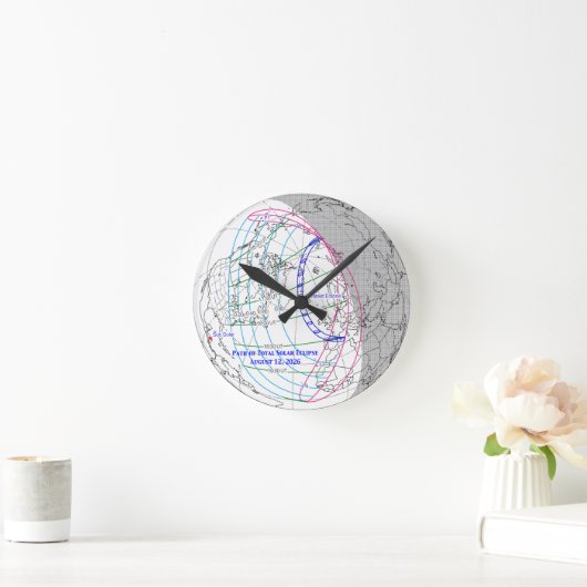 Total Solar Eclipse 2026 Map Ronde Klok (Huis)