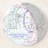 Total Solar Eclipse 2026 Map Zandsteen Onderzetter (Voorkant)